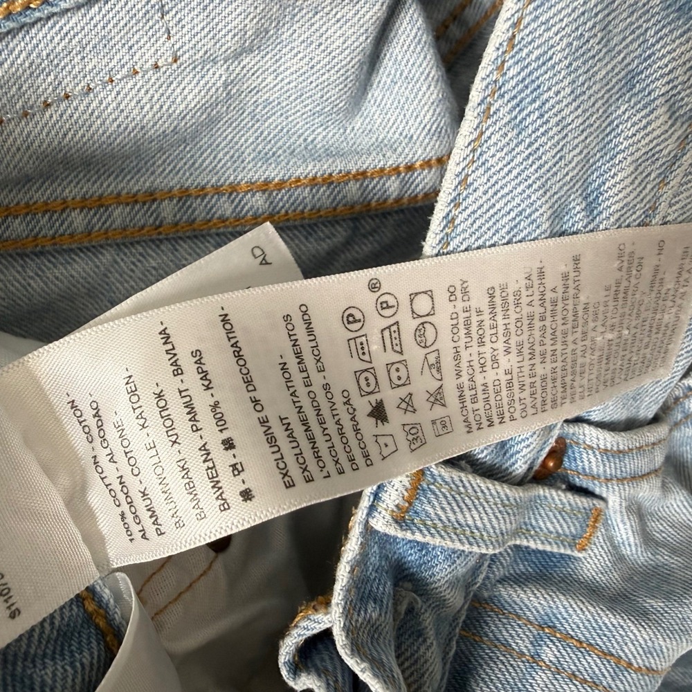 Levis 501 Original Fit Light Wash Distressed Straight Leg Jeans W24 L30 150th - Picture 11 of 11